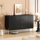 HOMCOM - Buffet moderne 47,2 po L avec rangement - noir-Une étagère réglable à 3 niveaux dans chaque armoire offre des options de rangement flexibles 