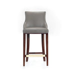 Manhattan Comfort - Shubert tabouret de bar moderne 22,64" en similicuir rembourré - taupe foncé-Tabouret de bar moderne avec dossier parfait pour une utilisation au bar et dans la cuisine