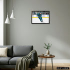 Frameworth - Macklin Celebrini Sharks de San Jose action - toile encadree - 31,5 po x 22,5 po-Impression sur toile premium etirée et agrafée professionnellement sur un cadre en bois solide et prete a afficher