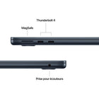 Apple - MacBook Air 13 po - M5 - 10 coeurs - 1 To SSD - Mémoire unifiée 16 Go - Minuit-Connectez Absolument Tout - MacBook Air comprend deux ports Thunderbolt 4, un port de recharge MagSafe, une prise pour écouteurs ainsi que la puce réseau sans fil N1 d’Apple pour le Wi-Fi 7 et le Bluetooth 6. Et il prend en charge Jusqu’à deux moniteurs externes