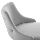 Modway - Adorn Performance Velvet Tabouret de bar - Gris clair-Capacité du poids de la chaise : 300 lb