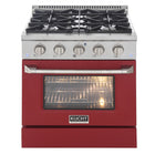Kucht - 30 po Série KDF Cuisinière Pro Style au gaz naturel - Acier inoxydable/Rouge-Four à convection extra-large de 4,2 pi³ avec configuration à 5 grilles et grande fenêtre de four pour une visibilité accrue et une cuisson polyvalente