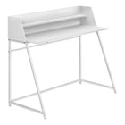 Monarch Specialties - 7545 Bureau 48 po L - Blanc/Metal Blanc-Bureau d'ordinateur au fini blanc avec une petite huche avec 1 longue tablette