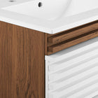 Modway - Render Support mural de 24" Vanette de salle de bain - Blanc Noyer Blanc-8
