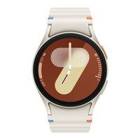 Samsung - Montre intelligente Bluetooth Galaxy Watch7 - 40 mm - Crème-Démarquez-vous avec un design flottant. Rehaussez votre style avec la montre Galaxy Watch7. Un design en verre flottant et des points de couture colorés ajoutent une touche d’élégance à votre poignet, tandis que les ondulations sur le bracelet montrent que vous êtes prêt pour les entraînements. La montre est offerte en petit et grand modèle avec trois options de couleurs : Vert, Argenté et Crème.