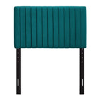 Modway - Keira Performance Velvet Tête de lit jumelée, Sarcelle-Cadre en bois massif et panneaux de particules