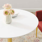 Modway - Verne 35 po Table à manger, Or Blanc-Revêtement blanc