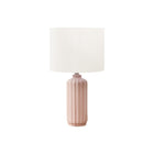 Monarch Specialties - Luminaire - 23 po H Lampe De Table - Céramique Rose - Abat-Jour Ivoire / Crème - Contemporain - Moderne-Cette élégante lampe de table de 23 pouces de haut est dotée d'une base chic en céramique rose brillante nervurée et d'un abat-jour sophistiqué en tissu ivoire, ce qui en fait la pièce d'accentuation parfaite pour rehausser n'importe quel style de décoration