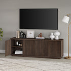 Hudson&Canal - Meuble TV Hanson pour téléviseurs jusqu'à 75 pouces - Alder Brown-Dimensions du produit : 15,5" L x 70" l x 24" H