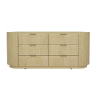 Manhattan Comfort - Olivia commode double moderne 71,3" - chêne naturel et or-Commode double moderne pour chambre et salon
