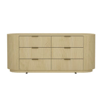 Manhattan Comfort - Olivia commode double moderne 71,3" - chêne naturel et or-Commode double moderne pour chambre et salon