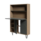 Nexera - Bureau mural Slim, Muscade et gris charbon-Facile et rapide à monter, ce meuble de la collection Slim nécessite d'être fixé au mur
