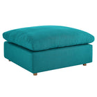 Modway - Commix Duvet Rempli Trop Rempli Ottoman - Sarcelle-Coussins en plumes en duvet et en coton