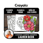 Crayola - Cahier à Colourier pour adultes de 32 p. - Fleurs à gogo-Motifs floraux somptueux, dessins oniriques et illustrations bohèmes, parfaits pour laisser libre cours à votre créativité