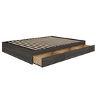 Nexera - Lit double 3 tiroirs, Gris écorce-Peut être agencé avec une des têtes de lit doubles Nexera afin de créer un lit complet. (vendues séparément)