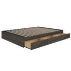 Nexera - Lit double 3 tiroirs, Gris écorce-Peut être agencé avec une des têtes de lit doubles Nexera afin de créer un lit complet. (vendues séparément)