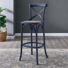 Modway - Gear Tabouret de bar - Bleu Minuit-Capsules de pied non marquées