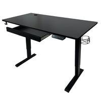 LjubLjana - Bureau Assis-Debout À Hauteur Réglable Électrique de 47 po - Noire-Unité robuste à 1 tableau - Cette table peu encombrante de 47,2" x 23,6" s'intégrera facilement dans votre espace de bureau tout en offrant suffisamment d'espace pour une variété de configurations de moniteur et d'ordinateur portable ainsi que des matériaux de travail, des fournitures et des décorations importants