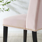 Modway - Baron Performance Velvet Chaises de salle à manger Ensemble de 2 - Rose-Rembourrage en mousse dense pour le confort