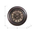 Monarch Specialties - Horloge - 30 po Rond - Surdimensionné Grand - Horloge Murale - Brun - Transitionnel-Un mouvement à quartz pour une mesure précise de l'heure, avec une surface en verre, un cadre en plastique épais et un mécanisme qui ne fait pas tic-tac pour un environnement silencieux