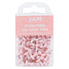 JAM Paper - Punaises colourées - rose pastel - paquet de 100-Punaises à tête en plastique | Couleur : rose clair / rose tendre