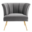 Modway - Veronica Chenal Touffé Performance Velvet Fauteuil - Gris-Construction solide