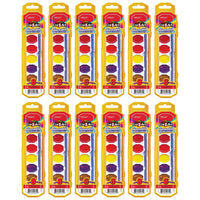 Cra-Z-Art - Aquarelles lavables avec pinceau - Plateau à chevilles - 8 couleurs par ensemble - 12 ensembles-Profitez de couleurs vives et de teintes lisses avec cet ensemble de couleurs amusant à 8 comtes