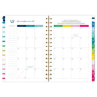 AT-A-GLANCE - Agenda hebdomadaire/mensuel Emily Ley Simplified 2026 - 8 1/2 po H x 5 3/8 po l - bande joyeuse - bilingue-Un mois sur deux pages comprenant des blocs quotidiens non lignés, une section de tâches lignée, un « conseil de simplicité » pour vous aider à planifier et des onglets pour une navigation facile
