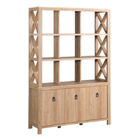 Sauder - Mur de rangement Newberry Lane - Pin kaki-Rangement multi-pièces:  cette unité de rangement murale fonctionnelle peut répondre à vos besoins de rangement dans différentes pièces : salon, bureau ou cuisine. Elle peut également être utilisée comme séparateur de pièce lorsque la fixation de sécurité est montée sur le côté