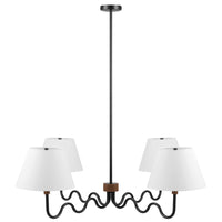 Modway - Sunlit Gribouillis à 4 bras Lumière suspendue - Noir noyer-Bras gribouillis