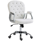 Vinsetto - Chaise d’ordinateur pivotante à 360-degrés - blanc-Tissu peluche (teddy) esthétique et doux pour la peau
