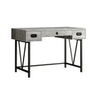 Monarch - Bureau - 48"L/Faux Bois Gris/Metal Noir-Bureau fini bois rustique couleur gris avec base en métal noir au design attrayant