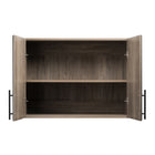 Prepac - Armoire murale Elite empilable 32 po - Gris dérivé-Les portes sont dotées de charnières réglables à 6 voies de style européen de haute qualité qui se montent pour s'ouvrir à gauche ou à droite