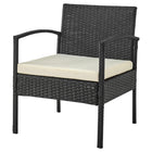 Manhattan Comfort - Ensemble de salon de patio moderne Noli pour 2 personnes avec table d’appoint - Noir et crème - Lot de 3-22,83 po L x 23,23 po l x 27,95 po H