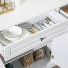 HOMCOM - Buffet 45,3 po L - blanc-Doté de MDF, la surface lisse est facile à nettoyer en cas de déversements ou de salissures 