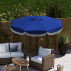 Outsunny - Parapluie de marché ventilé avec UPF 30+ - 9 pi - bleu-Manivelle manuelle pour ouvrir et fermer facilement le parasol