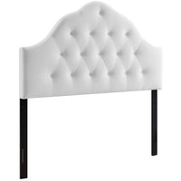 Modway - Sovereign Touffe de diamant Performance Velvet Tête de lit Queen, Blanc-Boutons élégants en forme de biscuit