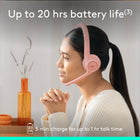 Logitech - Zone 300 casque Bluetooth sans fil avec microphone anti-parasite - Rose-Confort supplémentaire: la conception légère et confortable (seulement 122 grammes ou 4,3 onces), les grandes oreillettes et le bandeau rembourré de ce casque sans fil Logitech facilitent son utilisation tout au long de la journée