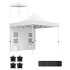 Outsunny - Tente auvent pliante robuste 10 pi l x 10 pi L - UPF50+ - Blanc-Installation et pliage rapides avec un sac de transport à roulettes pour un transport et un rangement faciles