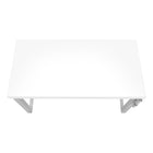 Monarch Specialties - 7683 Bureau 48 po L - Hauteur Adjustable Blanc/Metal Argent-10