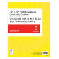 Enveloppes de catalogue avec QuickStrip, Kraft, 10 po x 13 po, paq./6-Fermeture QuickStrip pratique : il suffit de retirer la bande et appuyez pour fermer