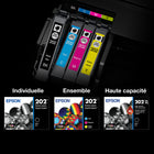 Epson - T202 Cartouche d'encre - Capacité standard - Noir-Le système d’impression Epson est particulièrement conçu pour être utilisé avec les encres d’origine Epson. L’utilisation d’encres non authentiques peut entraîner des dommages qui ne sont pas couverts par la garantie limitée de l’imprimante