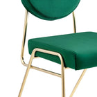 Modway - Craft Performance Velvet Fauteuil d’appoint de salle à manger - Vert Or-10