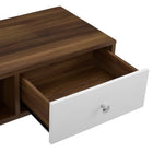 Modway - Transmit Console multimédia 70 po Bois Meuble TV, Blanc noyer-Panneau de particules durable / MDF