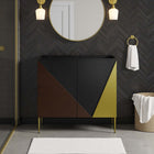 Modway - Alchemist 36" Armoire de toilette de salle de bain (lavabo non inclus) - Or noir-Pieds métalliques effilés