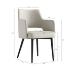 Manhattan Comfort - Lot de 2 fauteuils de salle à manger modernes Tremont 58 cm, revêtement similicuir, coloris pierre-Revêtu d’un similicuir luxueux avec des coutures raffinées