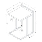 Monarch Specialties - 3634 Table D'Appoint - 25 po H/Gris/Metal Noir-5