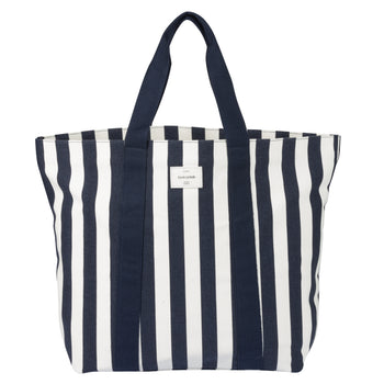 Sac Fourre-tout Anya Hindmarch Rayé - Cuir Verni Bleu - Neuf Avec étiquettes