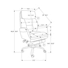 Monarch Specialties - 7275 Chaise de Bureau Ergonomique Aspect Cuir - Noir-Dépliez le repose-pieds intégré et déverrouillez le levier d'inclinaison pour vous allonger complètement et vous reposer entre deux tâches . les accoudoirs offrent un soutien supplémentaire et améliorent l'ergonomie générale pour une utilisation quotidienne