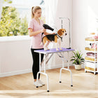 PawHut - Table de toilettage pliable pour chiens et chats, surface antidérapante - violet-Bras et quincaillerie en acier inoxydable pour une durabilité maximale 